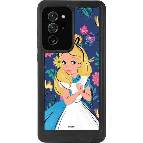 Disney Alice in Wonderland (animated) Floral Print Galaxy Note20 Ultra 5G Waterproof Case